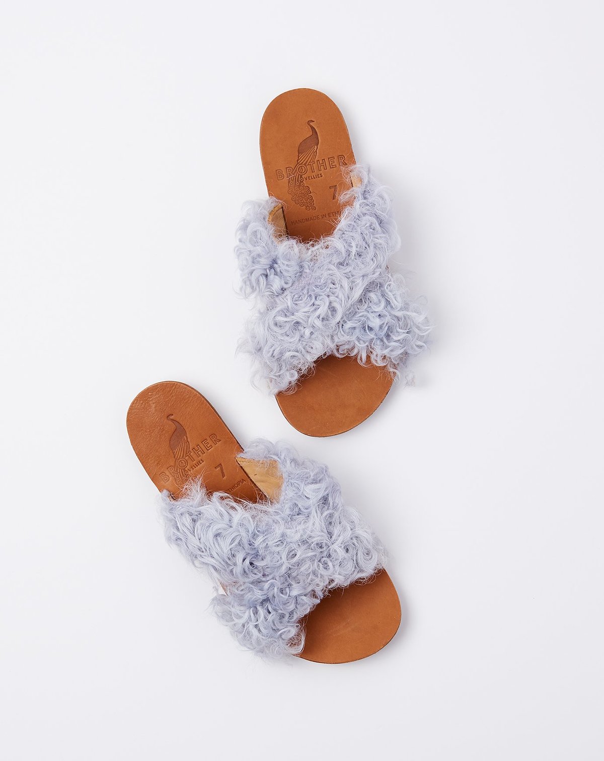 Brother Vellies Lamu Sandal - Lavender Curly Goat - Image 1 of 9