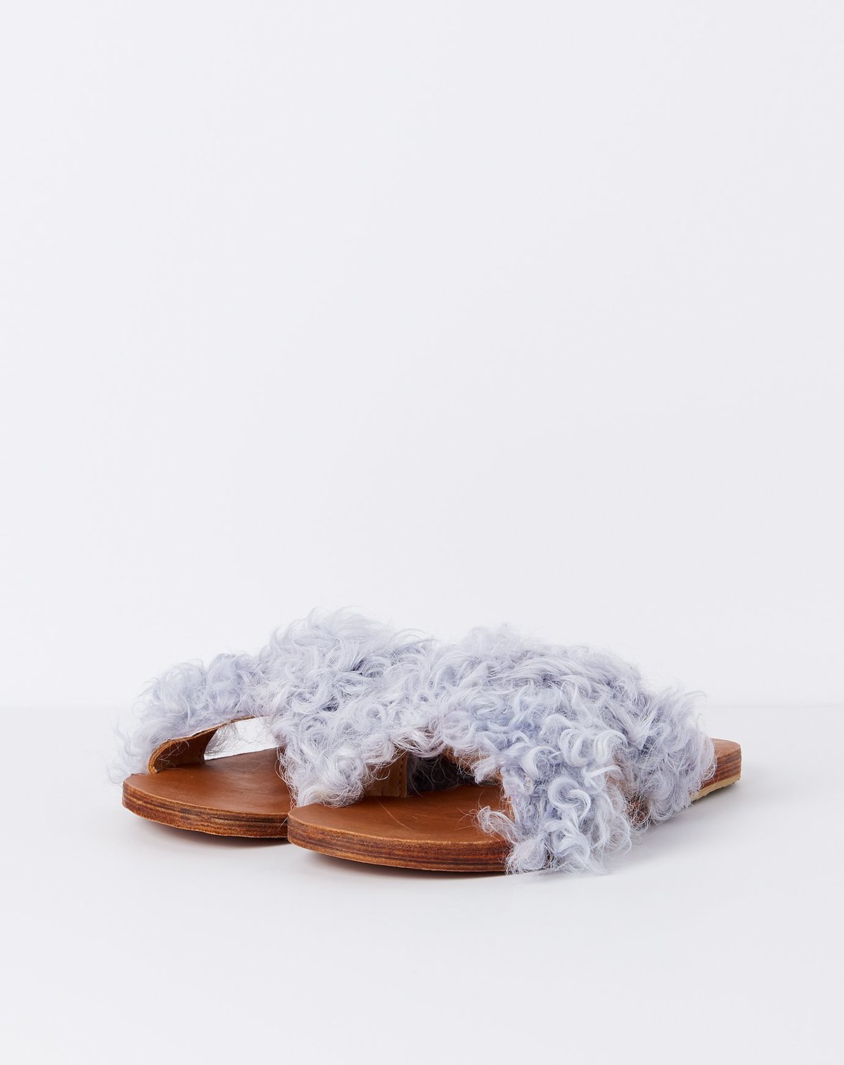 Brother Vellies Lamu Sandal - Lavender Curly Goat - Image 6 of 9