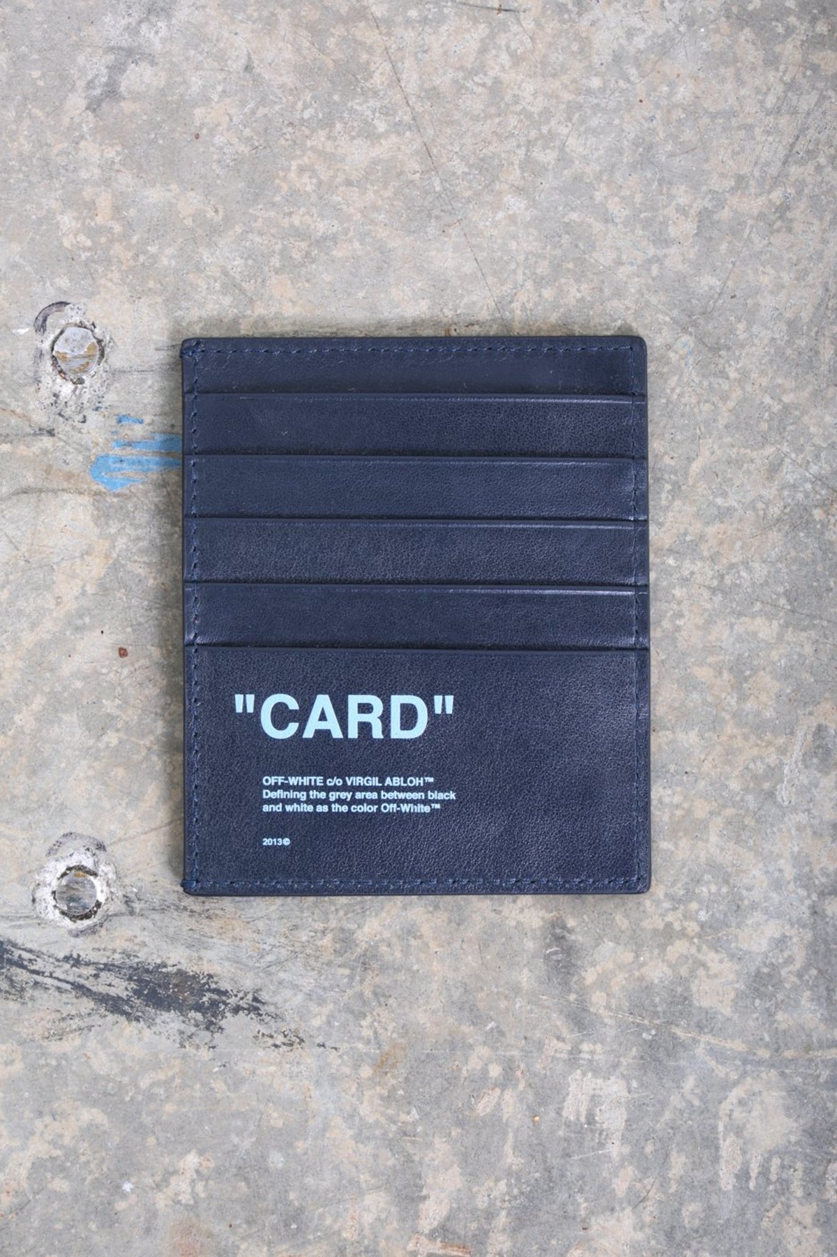 off white black quote card holder