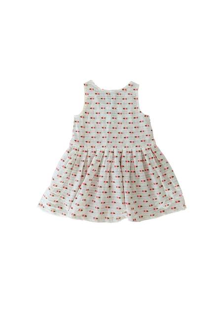 KIDS Caramel Ginger Girl's Dress - White/Navy Check | Garmentory