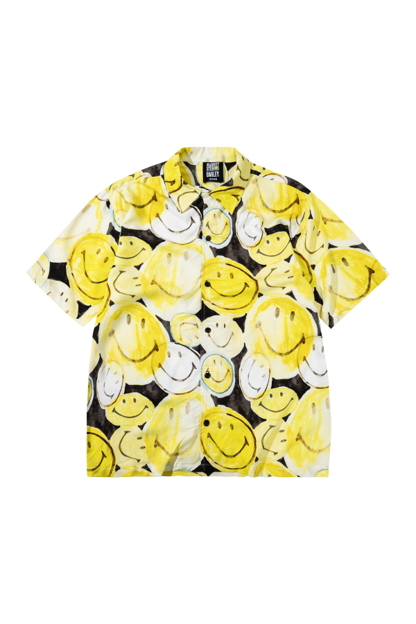 MARKET Smiley All The Time SS Woven Top - Yellow/Black