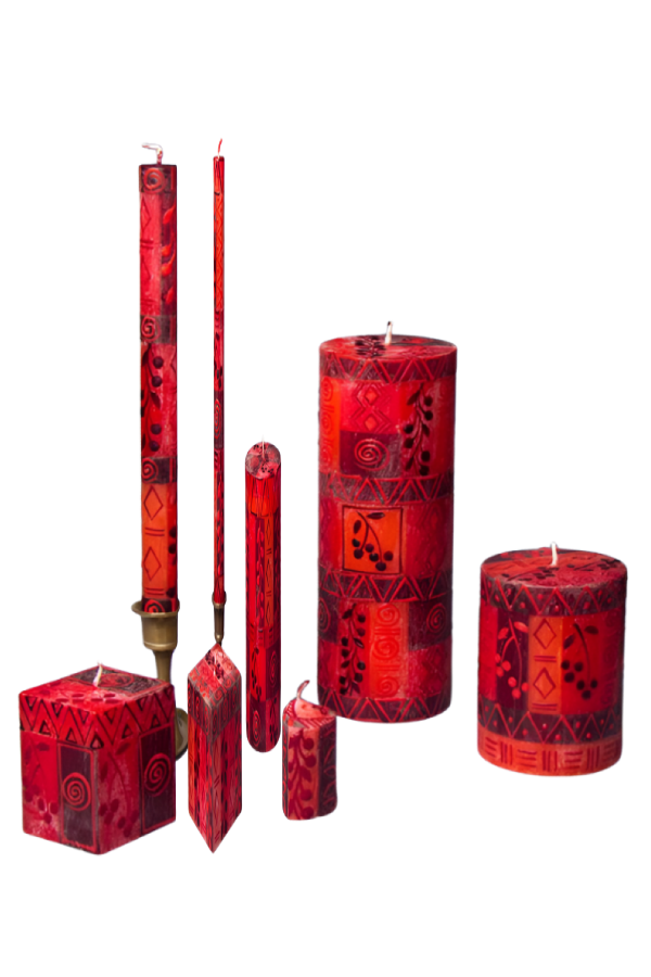 Thumbprint Artifacts Berry Blaze Painted Candles