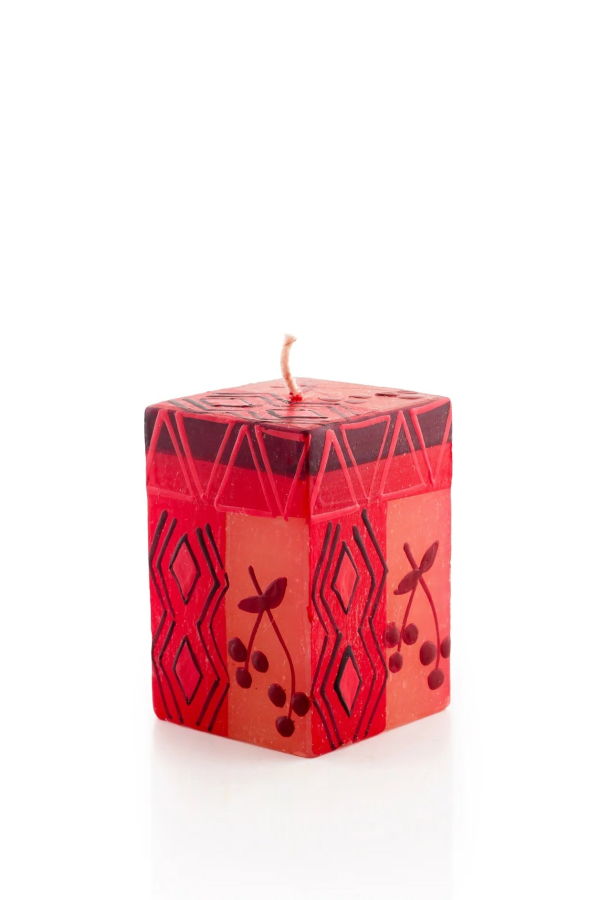 Thumbprint Artifacts Berry Blaze Painted Candles
