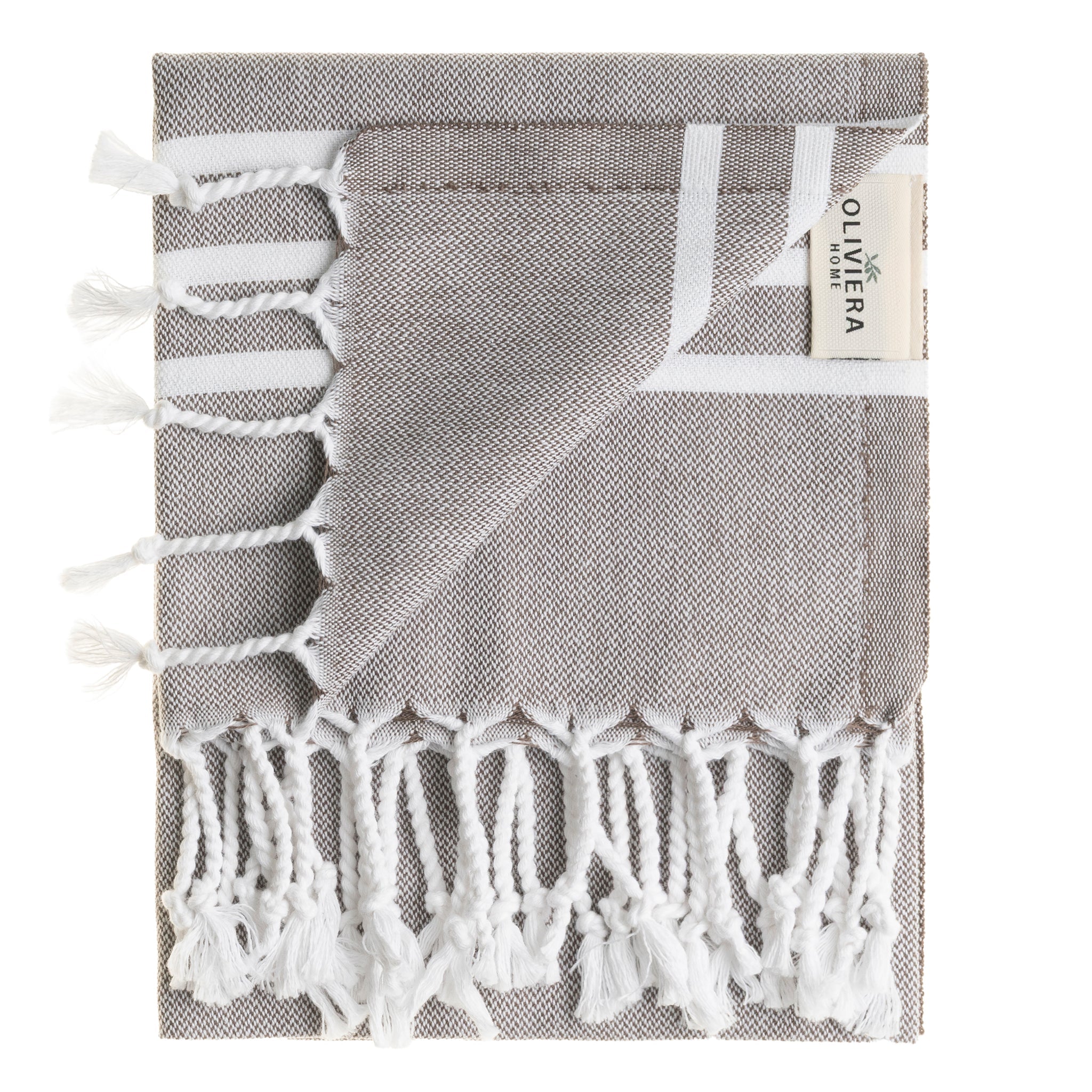 Oliviera Home Trio Stripe Turkish Cotton Hand & Kitchen Towel Bundle ...