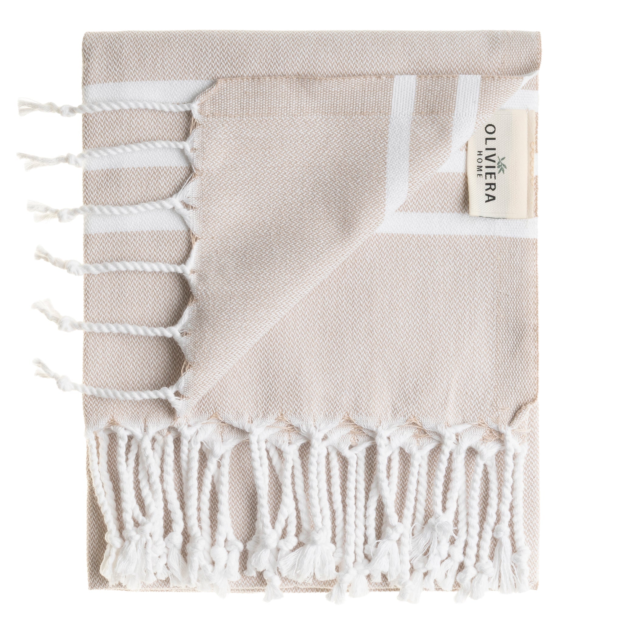 Oliviera Home Trio Stripe Turkish Cotton Hand & Kitchen Towel Bundle ...