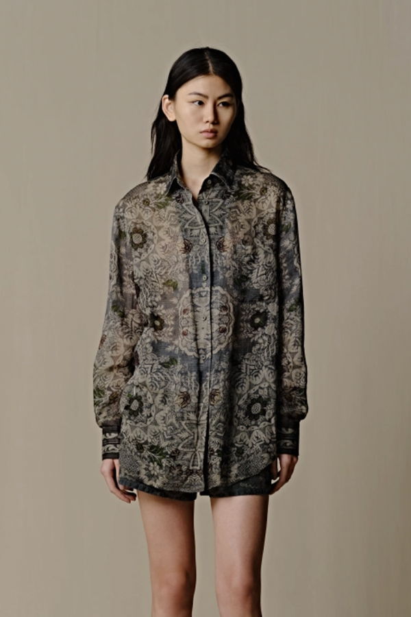 INTO THE EAST Ramie Laple Shirt