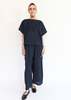 Black Crane Wide Pants w/ Micro Wave Texture - Thumbnail 1