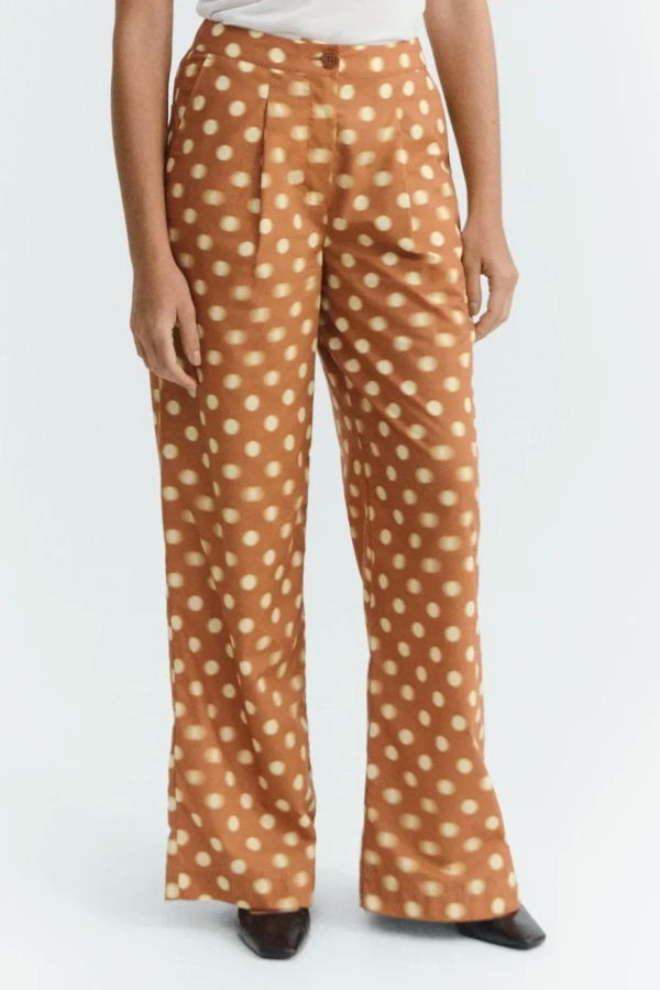 Thinking MU Manolita Polka Dot Wide Leg Puntets Pants