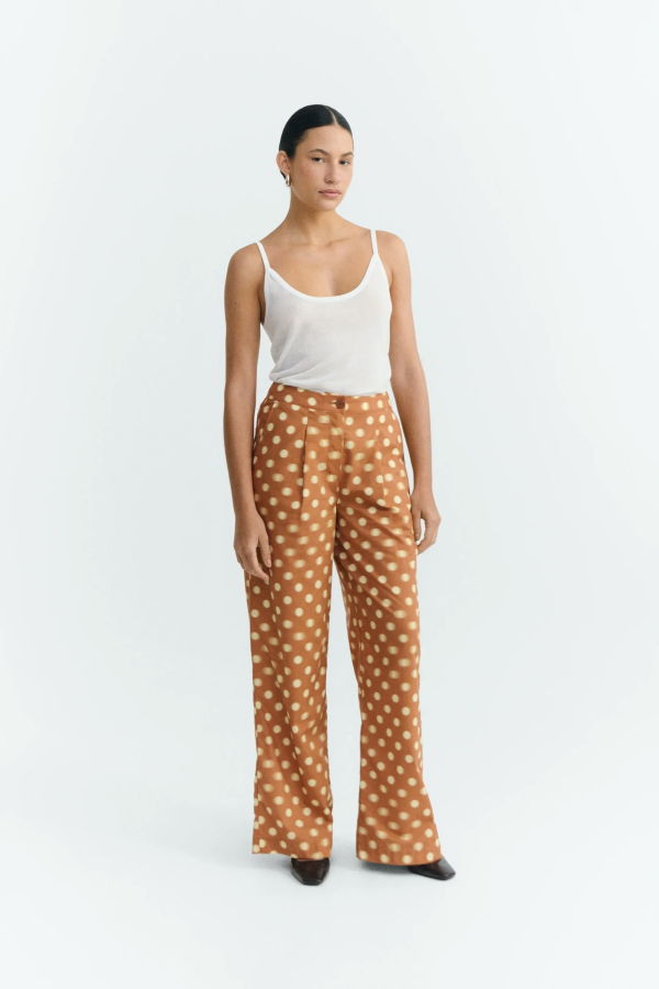 Thinking MU Manolita Polka Dot Wide Leg Puntets Pants