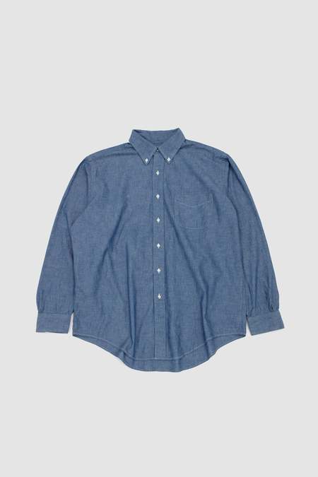Orslow Loose Fit Stand Collar Shirt - Red Check | Garmentory
