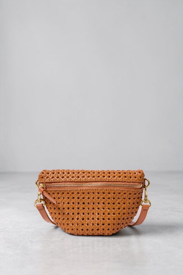 Clare V. Petite Fanny in Rattan Bag