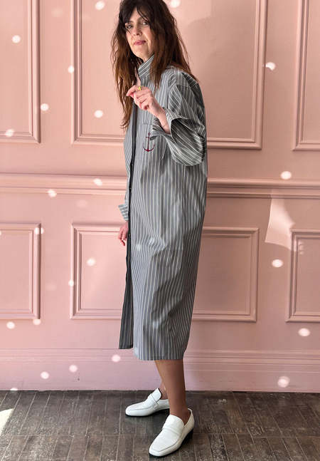 LES PRAIRIES DE PARIS Chemise Lucky Shirt - Blue Stripe | Garmentory