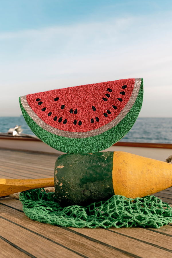 Simon Miller Beaded Lune Clutch - Watermelon