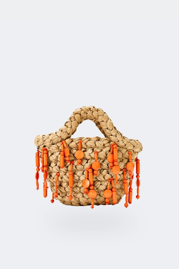 Simon Miller Beaded Shelly Bag - Natural/Orange