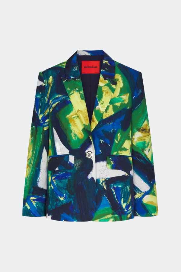 Simon Miller Lennox Crepe Jacket - Large Abstract Floral