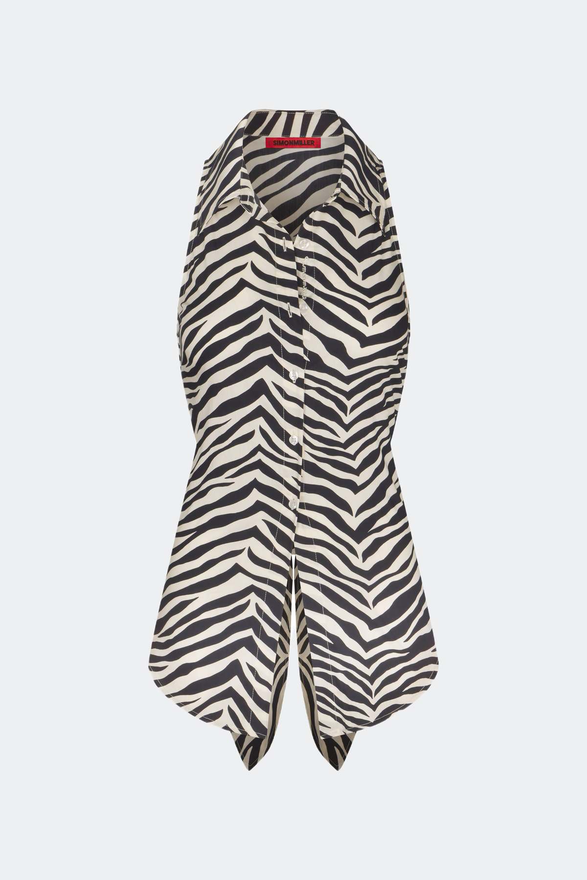 Simon Miller Loch Sleeveless Poplin Button Up Top - Image 2 of 4