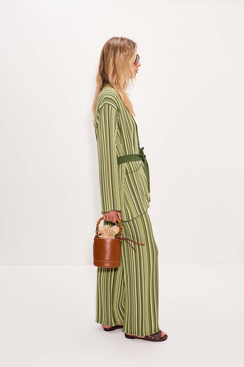 Simon Miller Max Belted Knit Cardigan - Landscape Multi Stripe