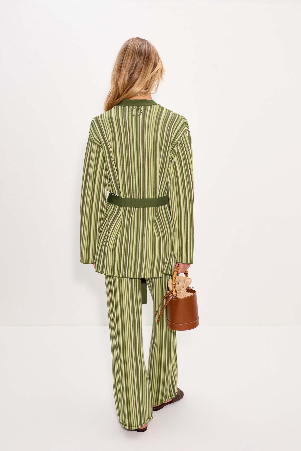 Simon Miller Max Belted Knit Cardigan - Landscape Multi Stripe - Image 4 of 6