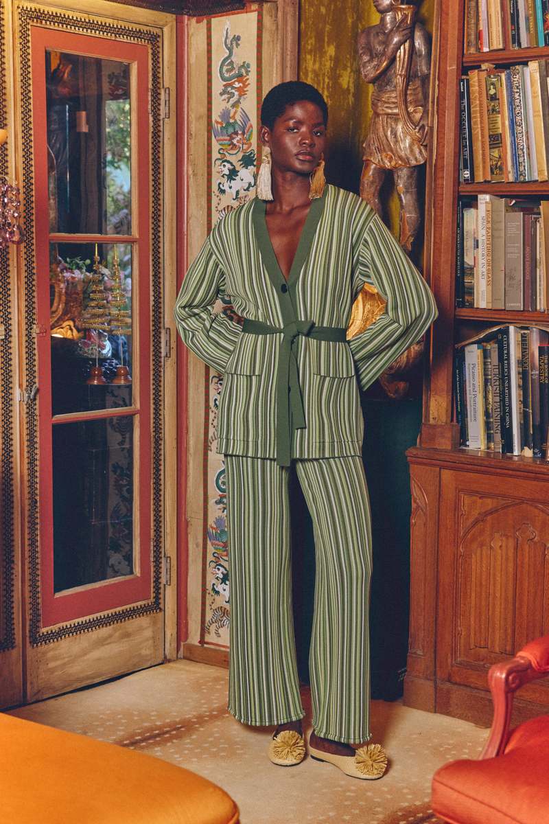 Simon Miller Max Belted Knit Cardigan - Landscape Multi Stripe
