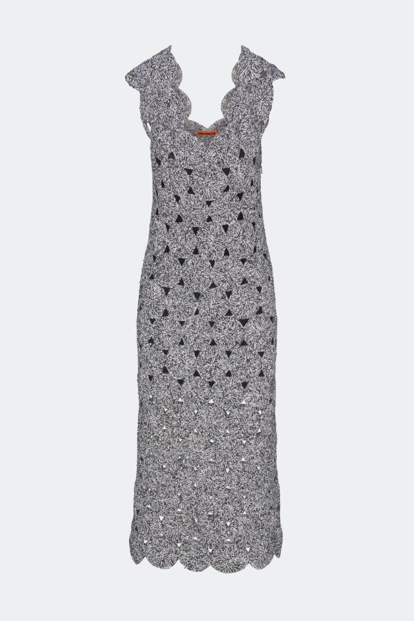 Simon Miller Muro Crochet Dress - Black/White Space Dye