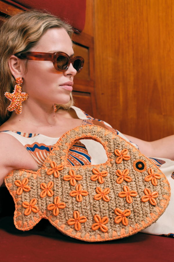 Simon Miller Puka Fish Bag - Natural/Light Orange
