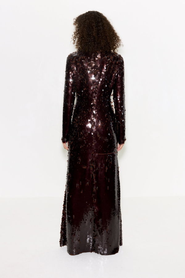 Simon Miller Sculpty Sequin Dress - Choco Brown