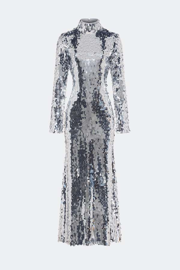 simon miller silver dress Simon Miller Sculpty Sequin Dress