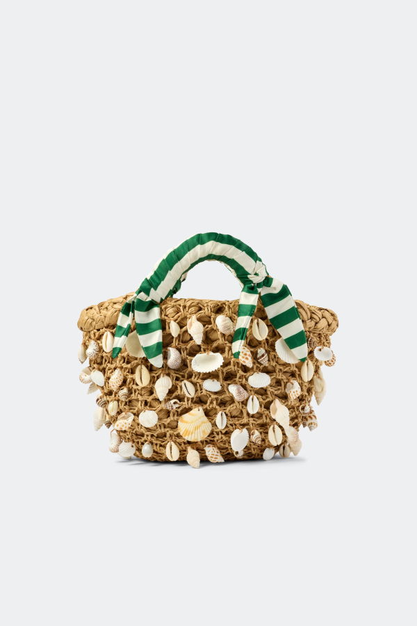 Simon Miller Shelly Bag - Natural/Green Stripe