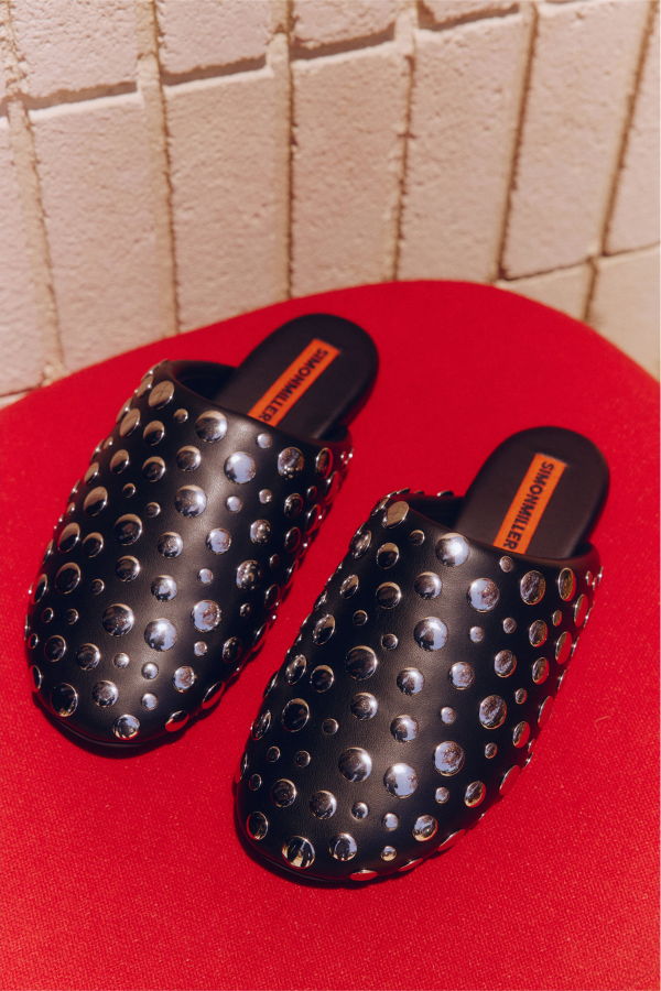 Simon Miller Studded Bubble Slipper - Black/Silver