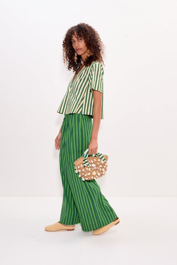 Simon Miller Thorne Poplin Pant - Gummy Green/Moss