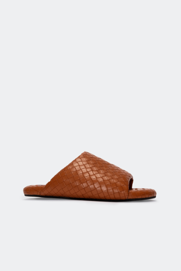 Simon Miller Woven Bubble Slide Sandals - Chestnut