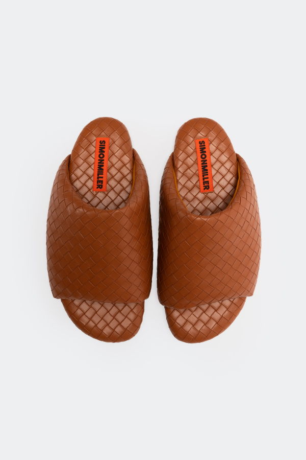Simon Miller Woven Bubble Slide Sandals - Chestnut