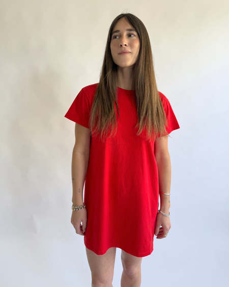 leset red dress Leset James Wool Maxi Dress In Red - 50% Off