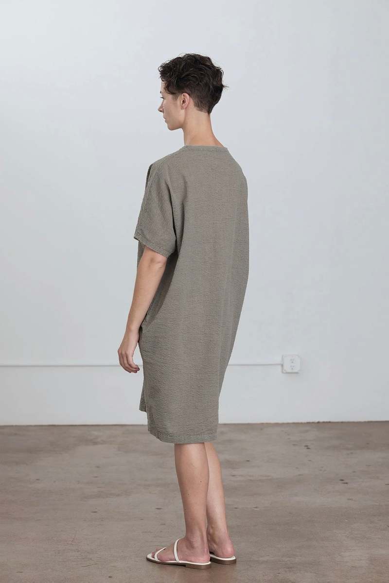 Black Crane V Neck Dress