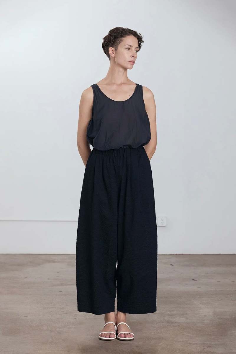 Black Crane Wide Pants