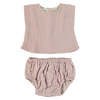 KIDS Pequeno Tocon Baby Muselina Two Piece Set - Pink Melange - Thumbnail 1