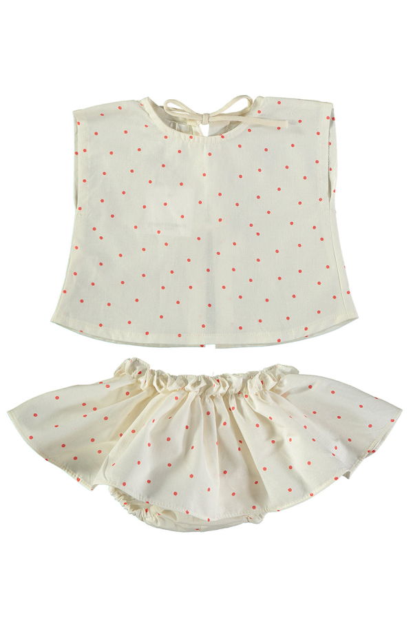 KIDS Pequeno Tocon Baby Two Piece Set Red Dots