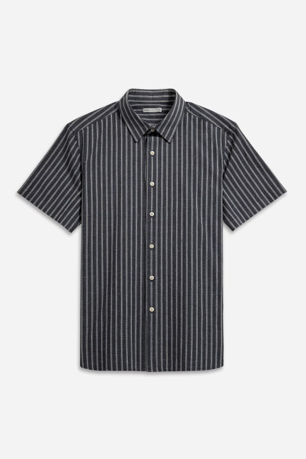 O.N.S Arik Chalk Stripe Shirt - Navy/Bright White Stripe
