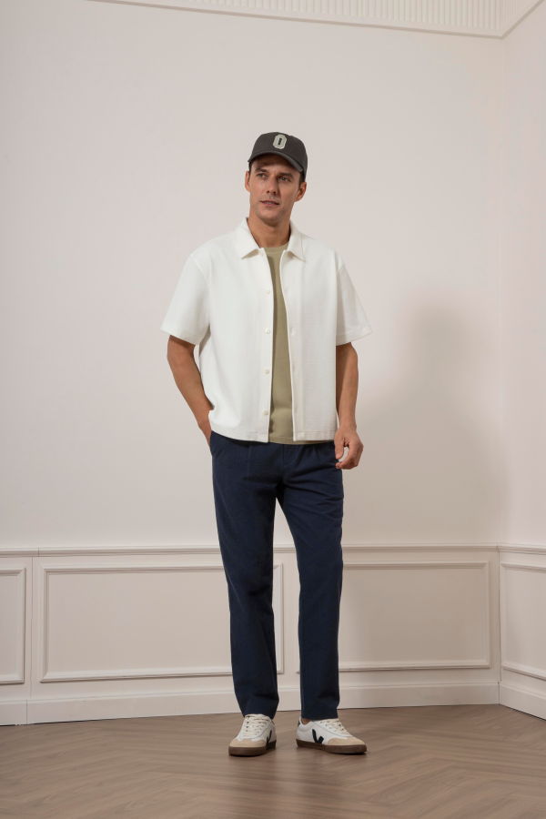 O.N.S Duffy Textured Knit Shirt - Cream