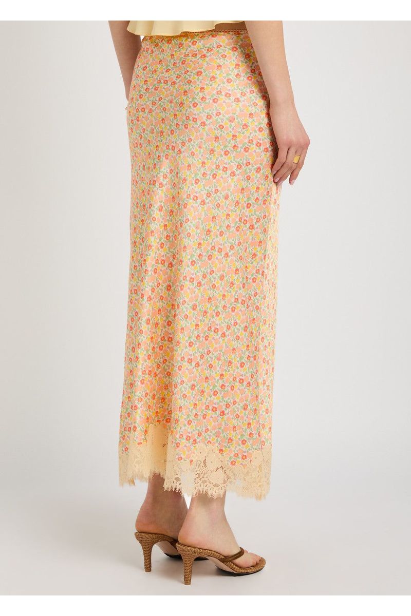 RIXO LONDON Matilde Skirt - Katie Floral Cream