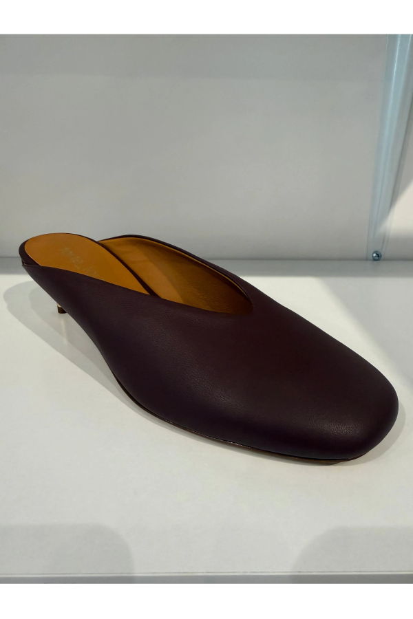 Forte Forte Metal Heel Leather Sabot - Chocolat