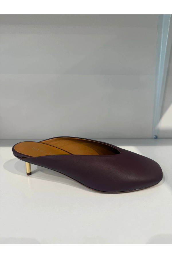 Forte Forte Metal Heel Leather Sabot - Chocolat
