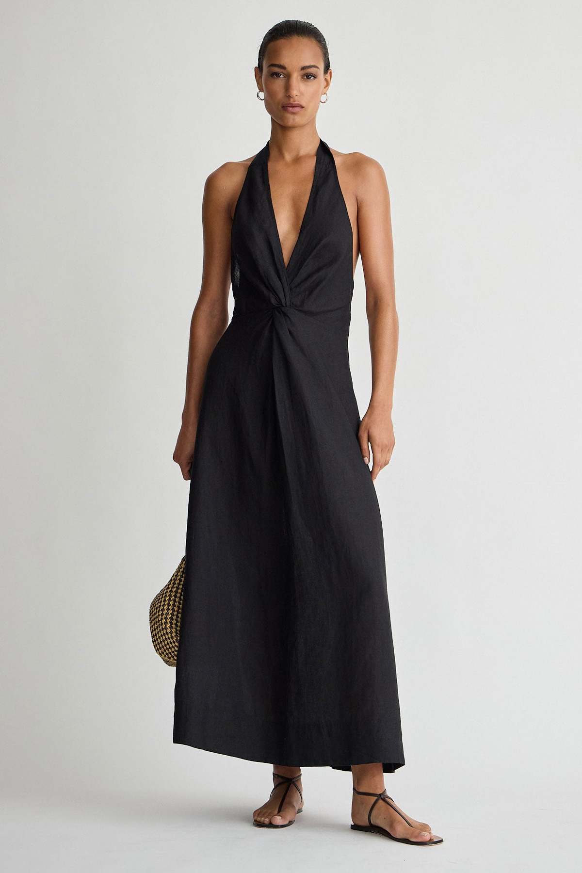 Apiece Apart Salome Halter Maxi Dress - Black - Image 1 of 6