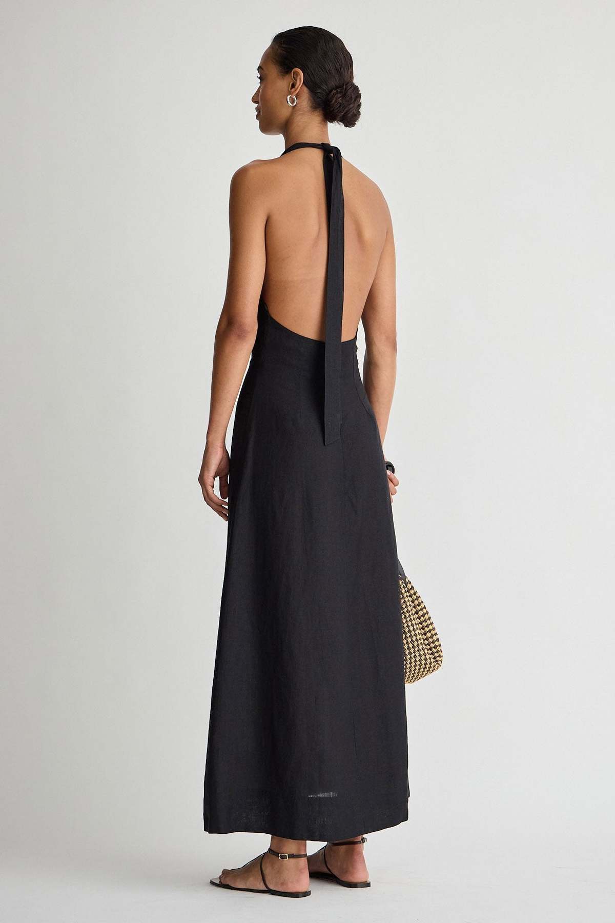 Apiece Apart Salome Halter Maxi Dress - Black - Image 4 of 6