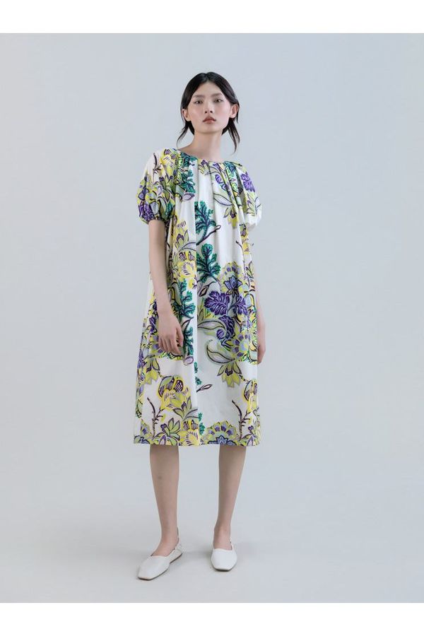 Psophia Sun-Kissed Marigold Meadow Boat-Neck Dress - Indian Flower Psophia Sun-Kissed Marigold Meadow Boat-Neck Dress - Indian Flower