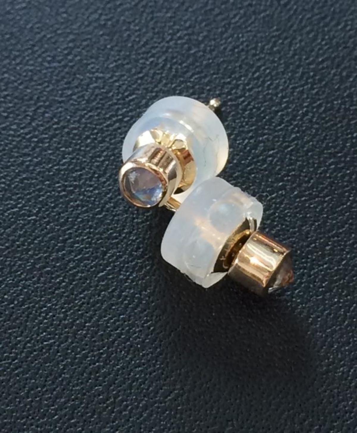 Melissa Joy Manning 14K Yellow Gold Moonstone Post Earring - Image 4 of 4