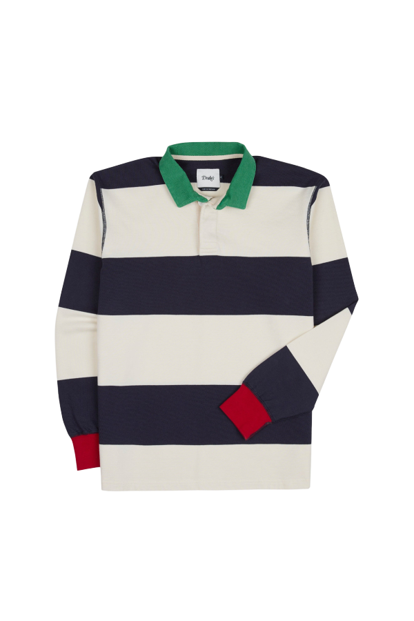 Drake's Dual Block Stripe Rugby Shirt