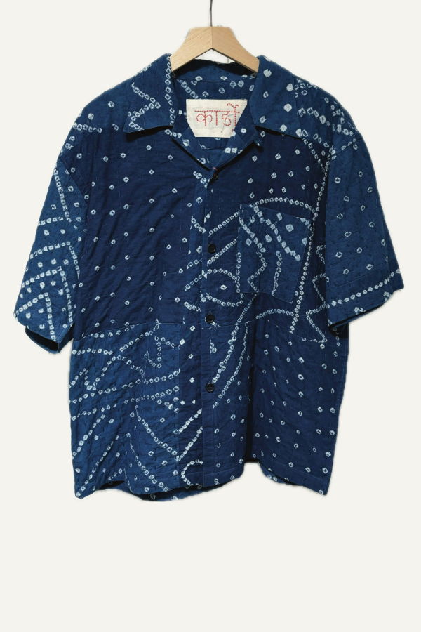 Kardo Rohit Bandhani Patchwork Shirt - Indigo