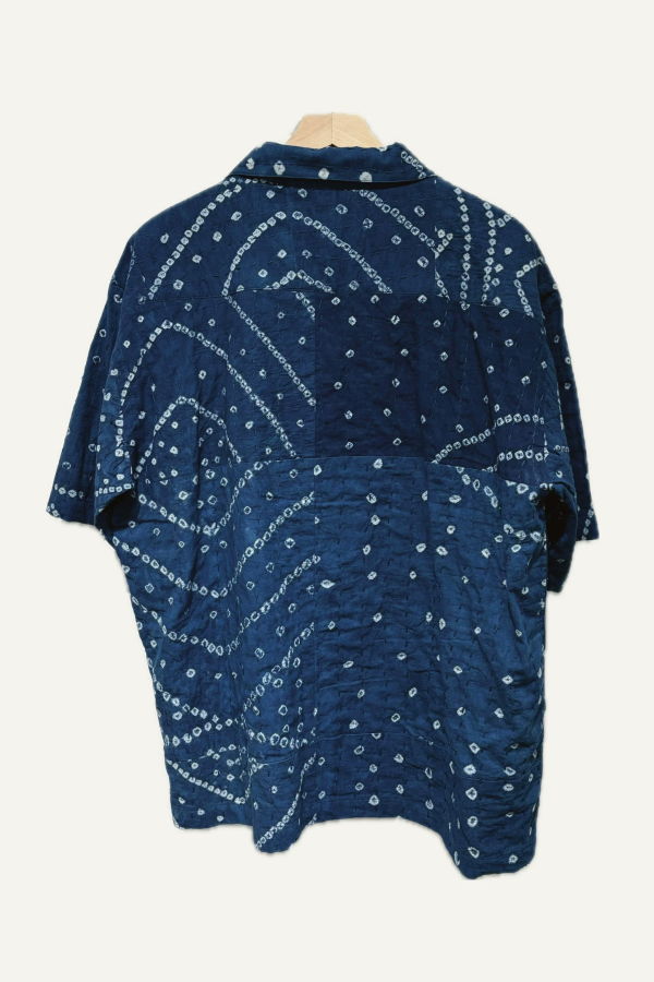 Kardo Rohit Bandhani Patchwork Shirt - Indigo