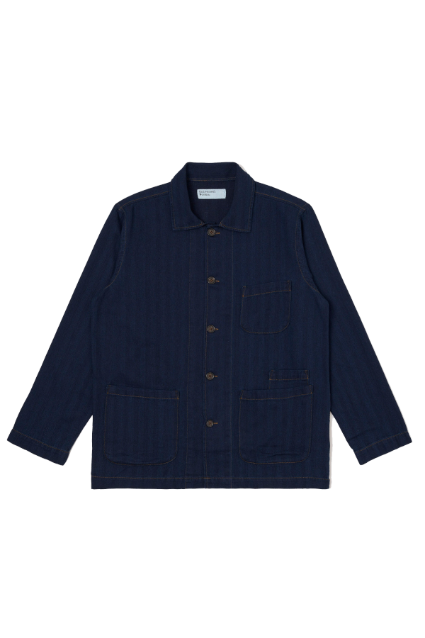 Universal Works Bakers Overshirt Herringbone Rec